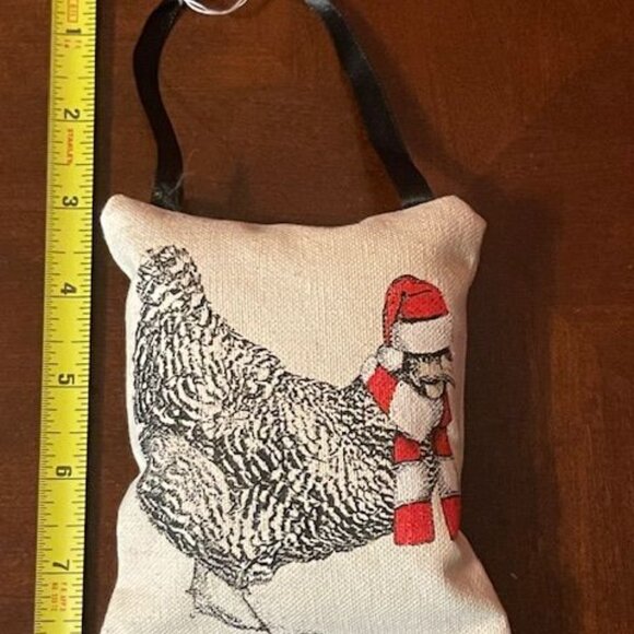 Eric & Christopher Chicken Christmas Ornament Mini Pillow Home Decoration - Picture 3 of 8